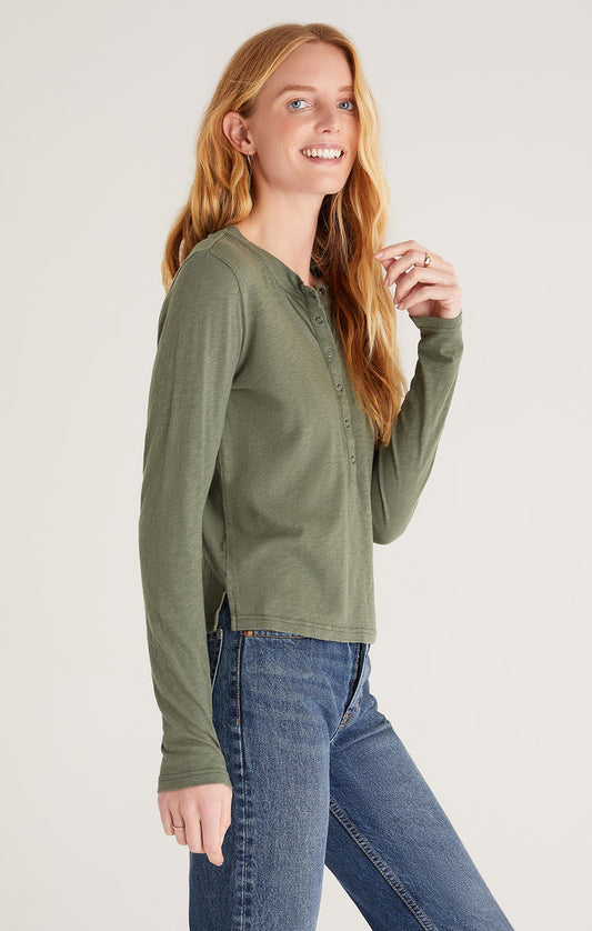 Z Supply Liya Long Sleeve Slub Tee