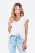 Dear John Yanis White Chevron Top